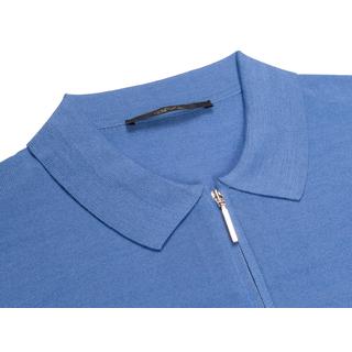 Silk and cotton half-zip polo