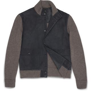 Suede, merino wool and cashmere overjacket