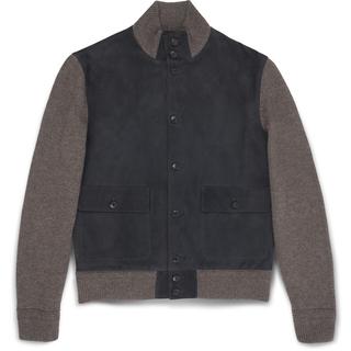 Suede, merino wool and cashmere overjacket