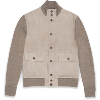 Suede, merino wool and cashmere overjacket