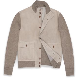 Suede, merino wool and cashmere overjacket